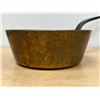 Image 2 : Heavy Metal (Possibly Copper) Long Handled Pot Approx: 9.75"W 3.75"T & 10" handle