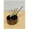 Image 1 : 5 Pc Copper / Brass Mini Nesting Pot Set - largest approx: 4"