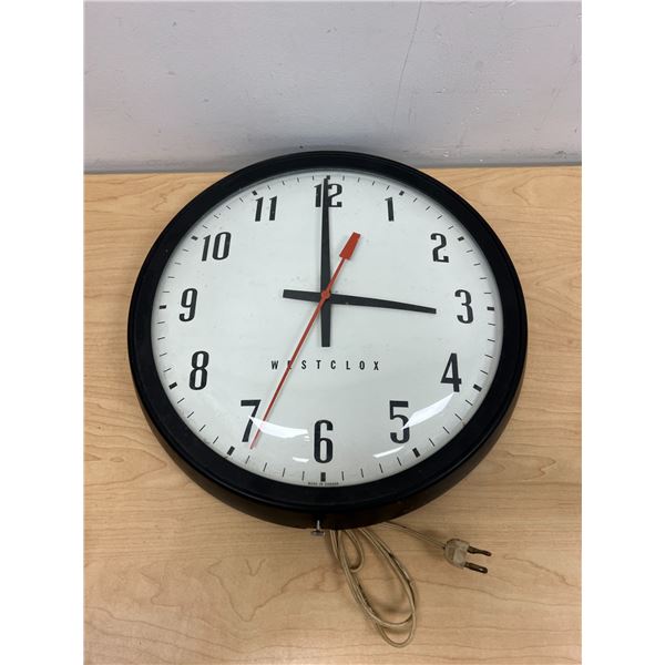 Vintage Westclox School / Industrial Electric Wall Clock