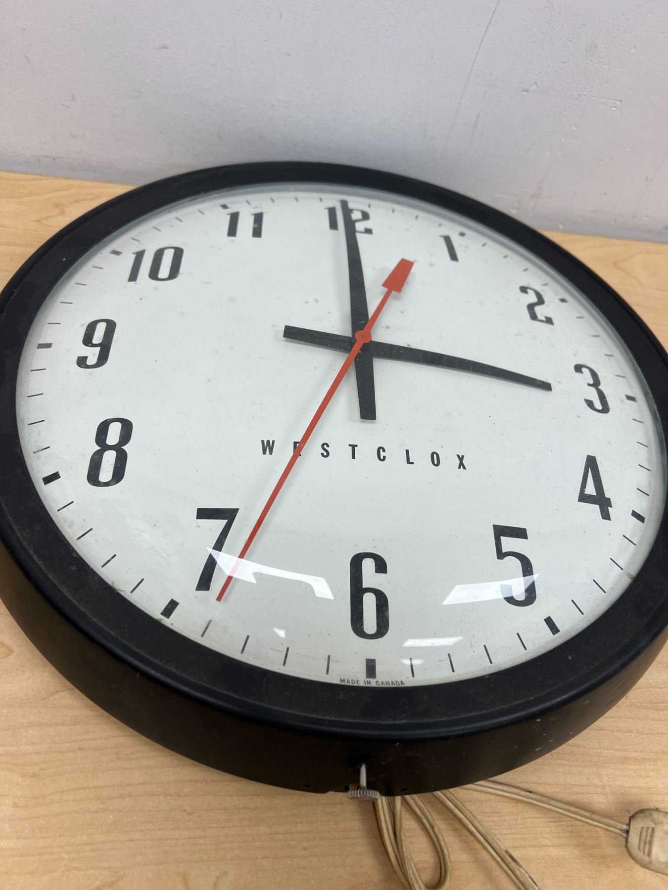 Vintage Westclox School / Industrial Electric Wall Clock
