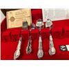 Image 2 : 20 pcs Oneida "Flirtation" 1881 Rogers Silverplate Cutlery with box as pictured