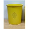 Image 2 : 3 Vintage Yellow Tupperware Storage Canisters as pictured - largest 7.5"T 6.5"W