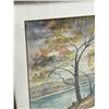 Image 5 : Nice Landscape Trees Lake Watercolor - Unknown Artist - Larger Frame approx: 29.5x23.5"
