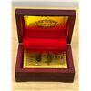 Image 1 : Deck of Gold Foil Playing Cards with Wood Box - complete - see all photos