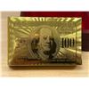 Image 2 : Deck of Gold Foil Playing Cards with Wood Box - complete - see all photos