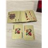Image 3 : Deck of Gold Foil Playing Cards with Wood Box - complete - see all photos