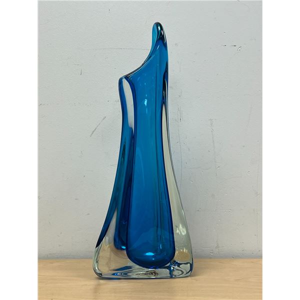 Amazing Heavy Thick Abstract Art Glass Vase - Larger Approx: 16.5" T 6.5"W