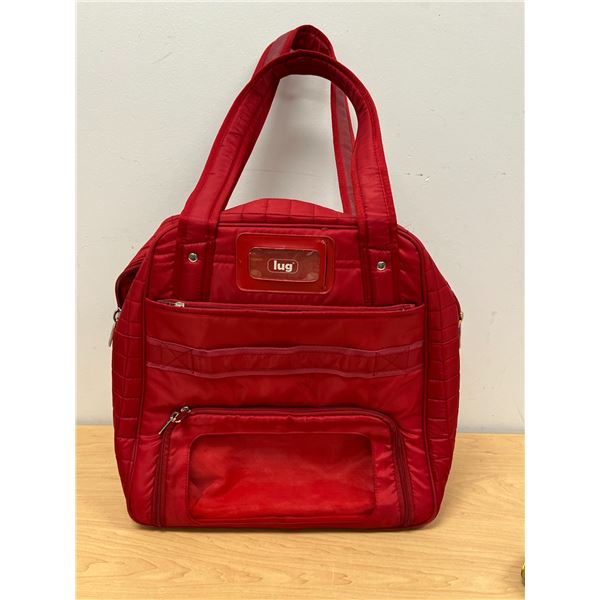 Red LUG Hand Tote Bag - Approx: 15x15x8" see all photos, some use
