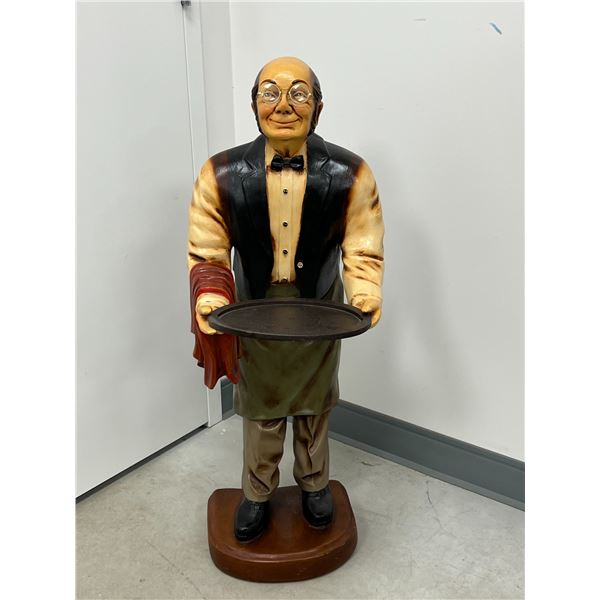 Butler / Waiter Floor Statue with Removeable Tray - Nice details - Approx: 38"T 13"W