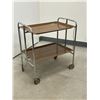 Image 1 : Vintage Tubular Chrome Fold Up Bar Cart - Approx: 25x16" & 27.5"T