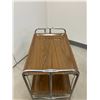 Image 2 : Vintage Tubular Chrome Fold Up Bar Cart - Approx: 25x16" & 27.5"T