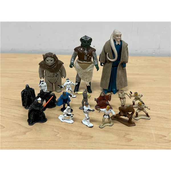 Vintage Star Wars mini Diecast Figures & Others as pictured - played condition, see photos