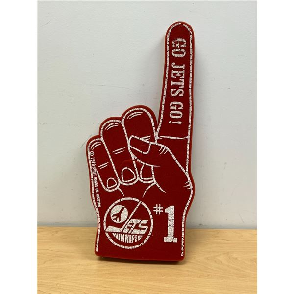 Vintage Winnipeg Jets Foam Finger / Hand - see photos for condition 22.5 