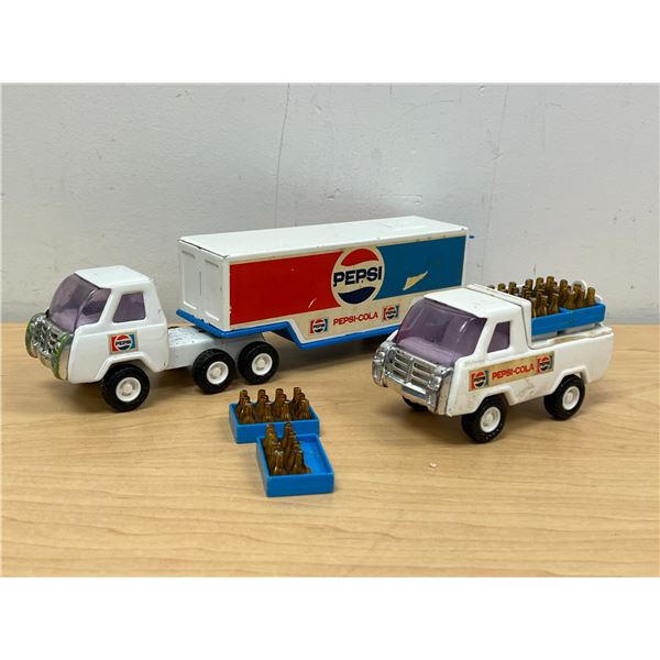 Vintage Buddy L Metal Pepsi-Cola Toys as pictured - larger truck approx: 10.5"L