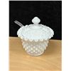Image 5 : Vintage Fenton Hobnail Milk Glass Creamer Sugar & Butter Dish as pictured