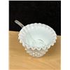 Image 6 : Vintage Fenton Hobnail Milk Glass Creamer Sugar & Butter Dish as pictured