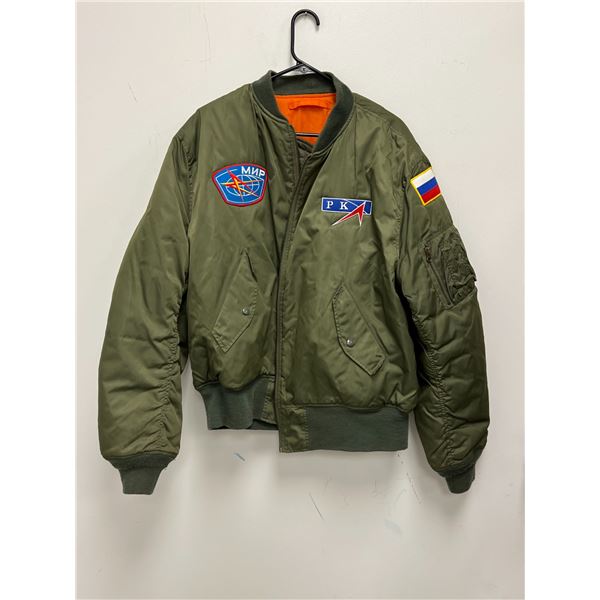 Green with Orange Interior Flight Jacket as pictured - 12" across Shoulders 13" armpit to bottom