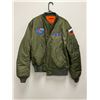 Image 1 : Green with Orange Interior Flight Jacket as pictured - 12" across Shoulders 13" armpit to bottom