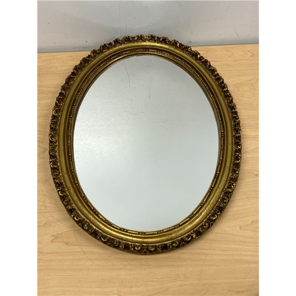 Vintage Decorative Oval Wall Mirror - Approx 22x16" see all photos