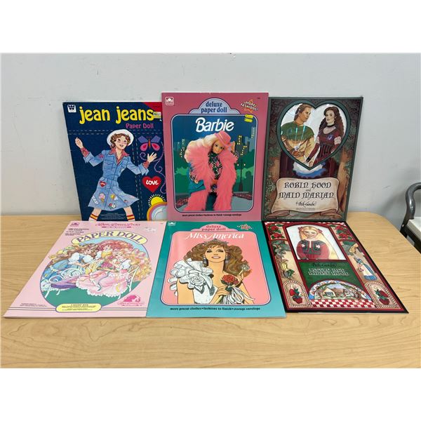 Lot of 6 Barbie, Miss America & Similar Paper Doll Books - Look new/unused