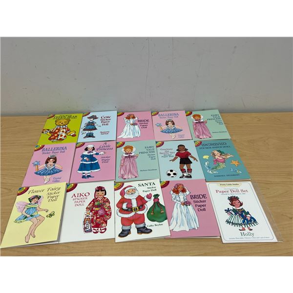 Lot of 15 mini Paper Doll Books as pictured - Look new/unused