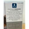 Image 2 : 4 Pack Stackable Shoe Box Organizers - see all photos for details
