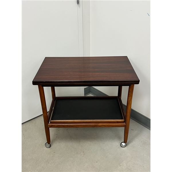 Mid Century Rosewood Flip Top Bar Cart / Trolley - Looks like Grete Jalk