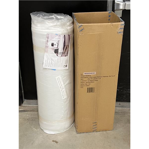 New Milliard Multi-Layer Premium Mattress - 38x75x10" - see photos