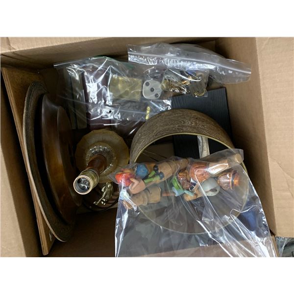 VINTAGE LAMP, PRINCESS PATRICIA MILITARY REGALIA, POPE JOHN PAUL II COLLECTABLES, DESK CLOCK, DESK