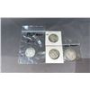 Image 1 : 4 ASSORTED WORLD COINS INCLUDING; 1952 MEXICO SILVER PESO, 1954 & 1960 UNITED STATES SILVER HALF