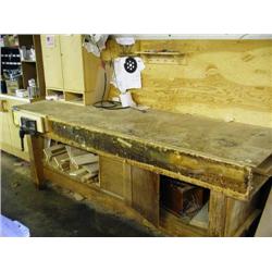 SHOP WORK TABLE WITH VISE