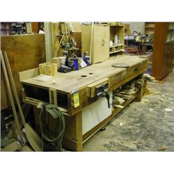 SHOP WORK TABLE WITH VISE