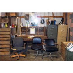 LOT DESKS AND CHAIRS