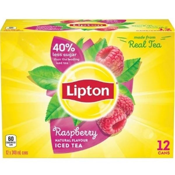 CASE WITH 12 LIPTON RASPBERRY ICED TEA