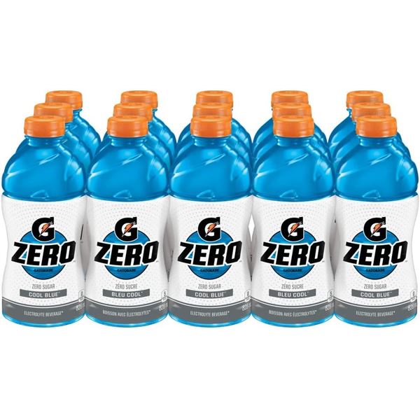 NEW CASE WITH 15 BOTTLES OF GATORADE ZERO COOL