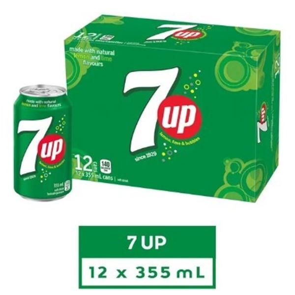 CASE WITH 12 CANS OF 7-UP