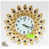 Image 1 : NEW UNPACKED FAUZ JEWLED / FLOWER WALL CLOCK