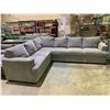 Image 1 : GREY FABRIC SECTIONAL SOFA APPROX . 114" X 90"