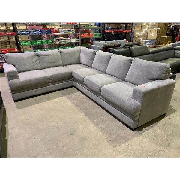 GREY FABRIC SECTIONAL SOFA APPROX . 117" X 90"