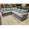 Image 1 : GREY FABRIC SECTIONAL SOFA APPROX . 117" X 90"