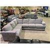 Image 2 : GREY FABRIC SECTIONAL SOFA APPROX . 117" X 90"