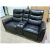 Image 1 : BLACK LEATHER SOFA RECLINER *UNKNOWN WORKING CONDITION*