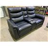 Image 2 : BLACK LEATHER SOFA RECLINER *UNKNOWN WORKING CONDITION*