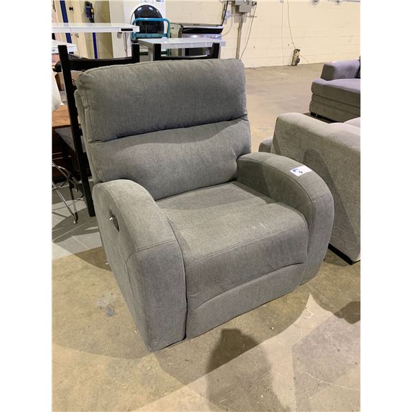 GREY FABRIC ROCKING RECLINER *RECLINER ISSUES*