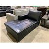 Image 1 : BLACK LEATHER CHAISE *ONLY*, APPROX. 64" X 37"