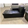Image 2 : BLACK LEATHER CHAISE *ONLY*, APPROX. 64" X 37"