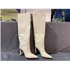Image 2 : PAIR OF JIMMY CHOO MAVIS 100 WHITE SMOOTH LEATHER BOOTS WITH BOX SIZE 34.5