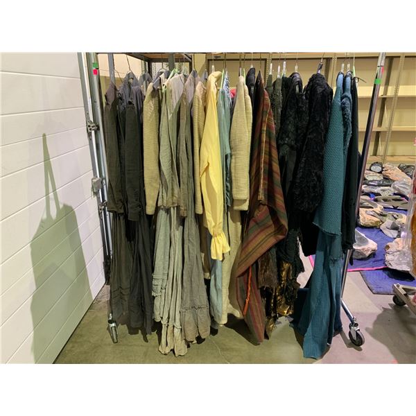 RACK OF ASSORTED PILGRIMS COSTUMES (RACK NOT INCLUDED)