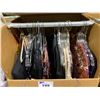 Image 1 : WARDROBE BOX OF ASSORTED CLOTHING INCLUDING; JACKETS, DRESSES, SHIRTS & MORE