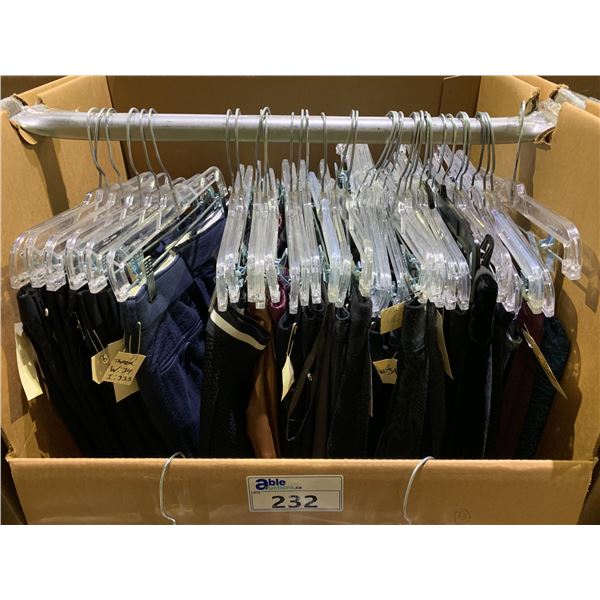 WARDROBE BOX OF ASSORTED CLOTHING INCLUDING; PANTS & SKIRTS